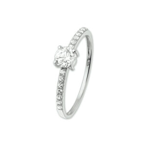 ring zirkonia 14K witgoud