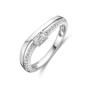ring zirkonia 4,5 mm zilver gerhodineerd