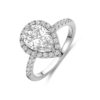 ring zirkonia halo zilver gerhodineerd