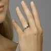 ring zirkonia poli/mat zilver gerhodineerd - Afbeelding 2