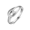 ring zirkonia poli/mat zilver gerhodineerd