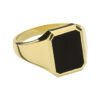 zegelring massief onyx 14K geelgoud - Afbeelding 2