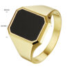 zegelring massief onyx 14K geelgoud - Afbeelding 3