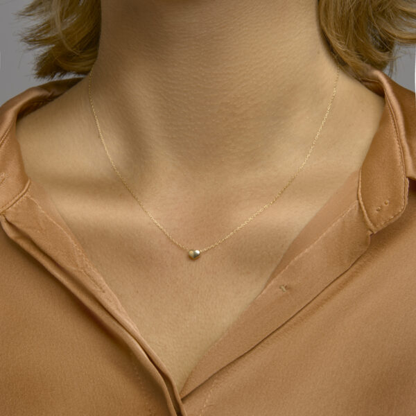 9k collier hartje 42 - 45 cm 9K geel kleurig - Afbeelding 2