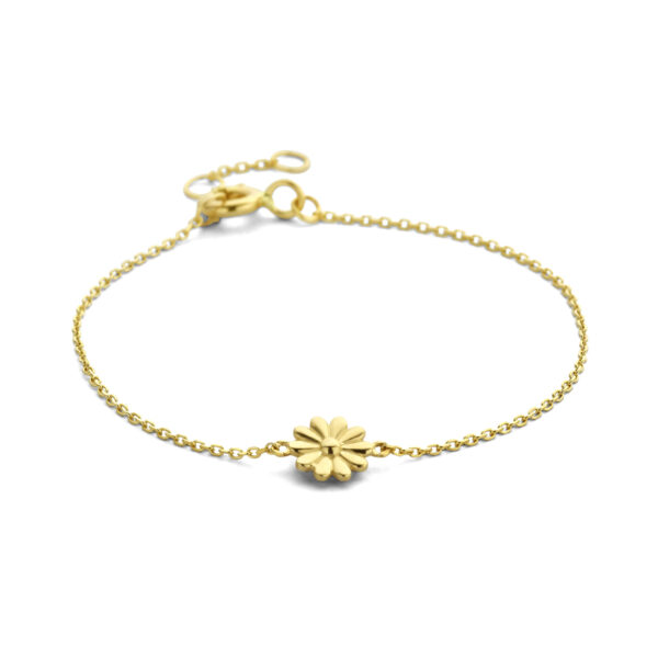 armband bloem 11 - 12 - 13 cm 14K geel