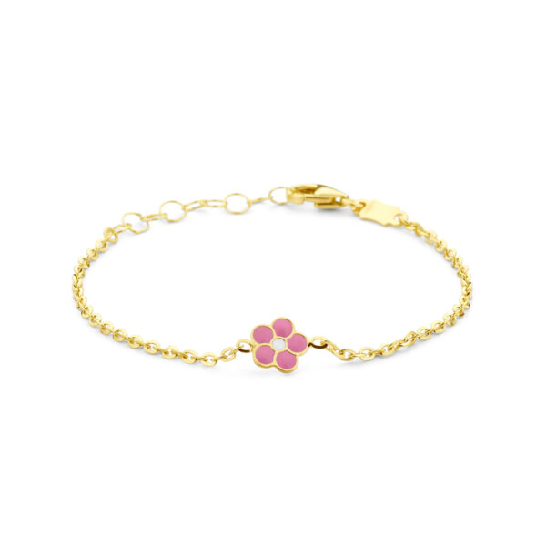 armband bloem 11 + 2 cm 14K geel