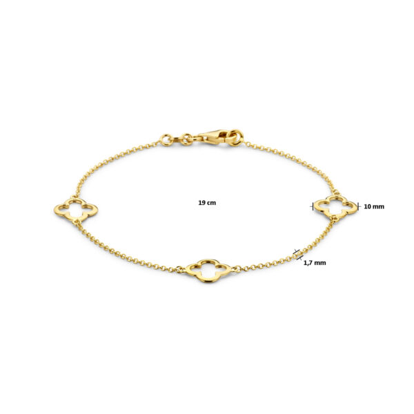 armband bloem 19 cm 14K geel - Afbeelding 3