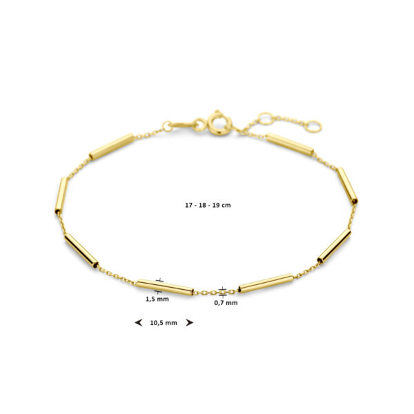 armband buisjes 17 - 18 - 19 cm 14K geel - Afbeelding 3