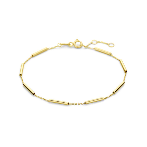 armband buisjes 17 - 18 - 19 cm 14K geel