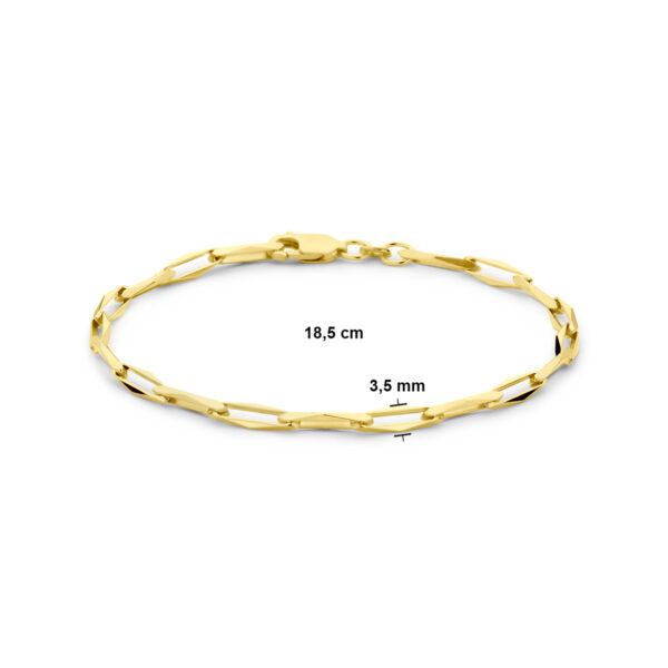 armband closed forever 3,5 mm 18,5 cm massief 14K geel - Afbeelding 3