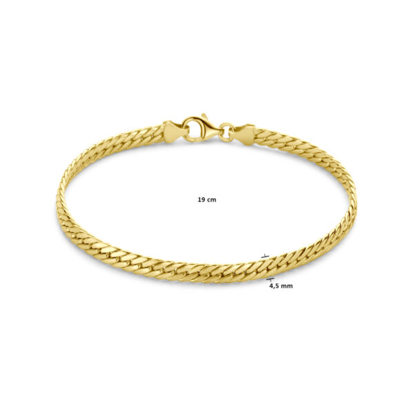 armband gourmette 4,5 mm 19 cm 14K geel - Afbeelding 3