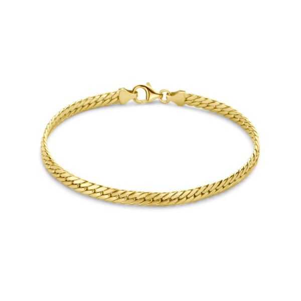 armband gourmette 4,5 mm 19 cm 14K geel