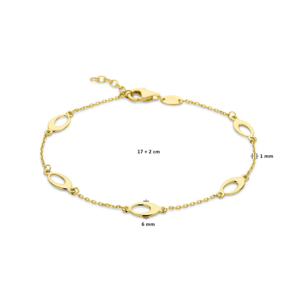 armband ovaal 17 + 2 cm 14K geel - Afbeelding 3