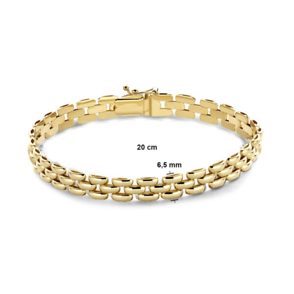 armband panter 6,5 mm 20 cm 14K geel - Afbeelding 4