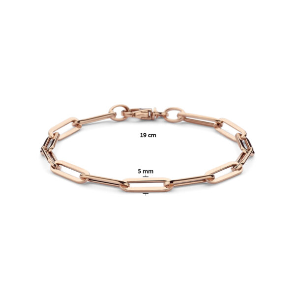 armband paperclip platte buis 5,0 mm 19 cm 14K rosé - Afbeelding 3