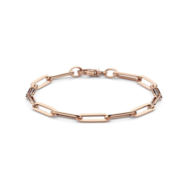 armband paperclip platte buis 5,0 mm 19 cm 14K rosé