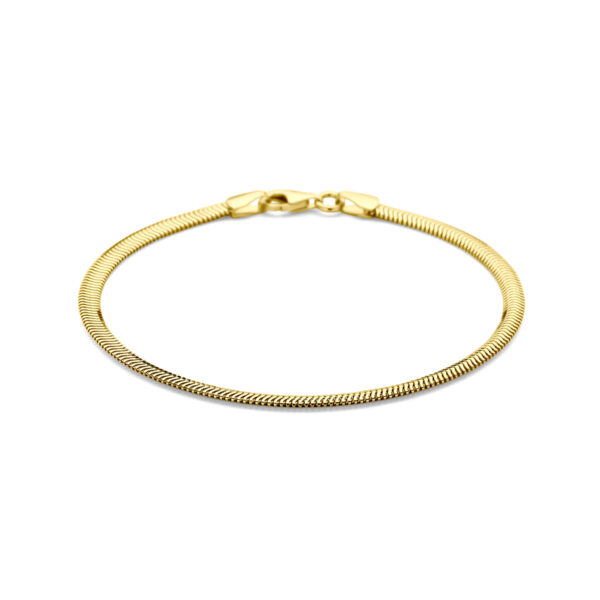 armband plat slang 3,0 mm 19 cm 14K geel