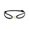 armband satijn hart en rondje gedraaid 14K goud met rubber/nylon/leer