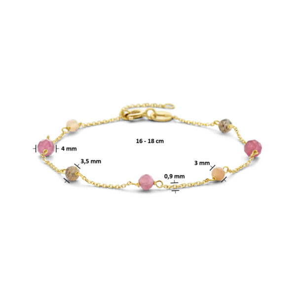 armband toermalijn 16 - 18 cm 14K geel - Afbeelding 3