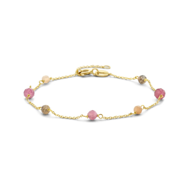 armband toermalijn 16 - 18 cm 14K geel