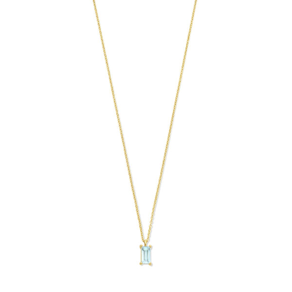 collier blauw topaas 41 – 43 – 45 cm 14K geel