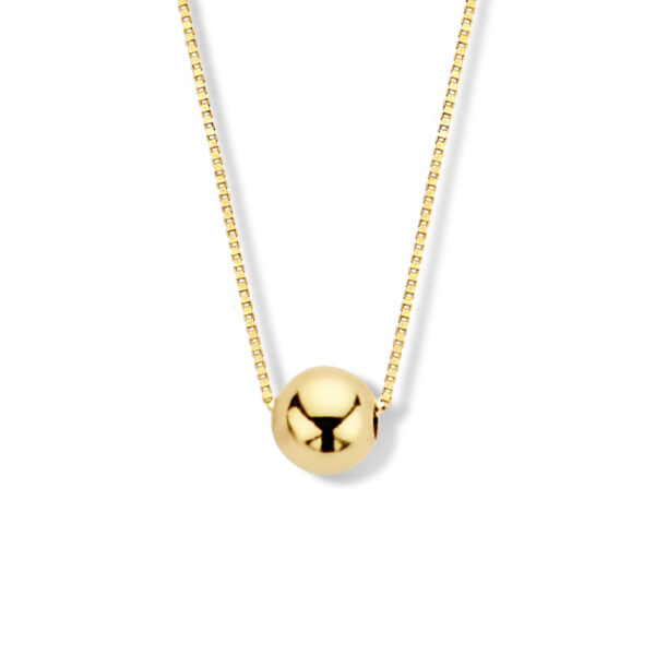 collier bol 40 + 1,5 cm 14K geel