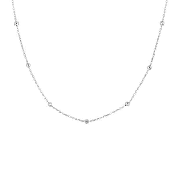 collier bolletjes 2,0 mm 40 + 4 cm zilver gerhodineerd