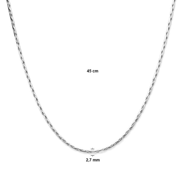 collier cardano 2,7 mm 45 cm zilver gerhodineerd - Afbeelding 4