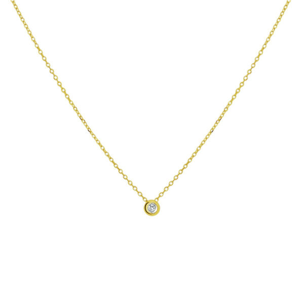 collier diamant 0.02ct h si 41 - 43 - 45 cm 14K geel