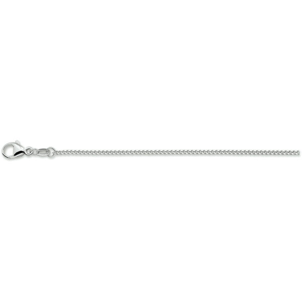 collier gourmette 4-zijdes geslepen 1,4 mm 41 + 4 cm zilver wit