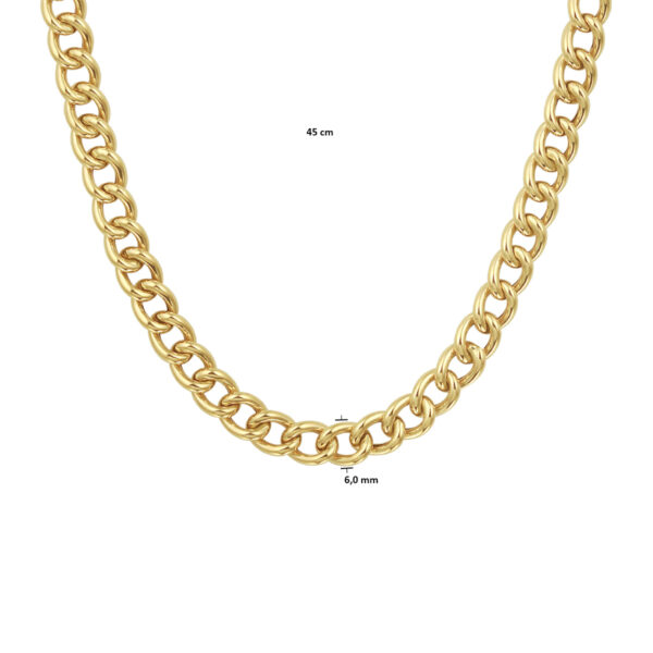 collier gourmette 6,0 mm 45 cm met groot springslot 14K geel - Afbeelding 3