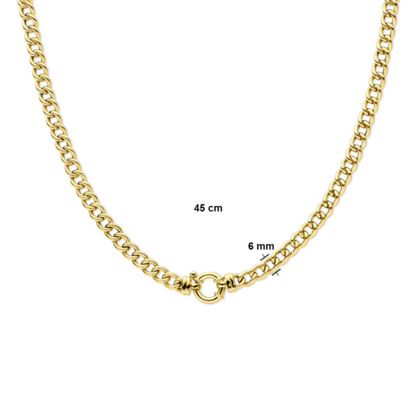 collier gourmette 6,0 mm 45 cm met groot springslot 14K geel - Afbeelding 4