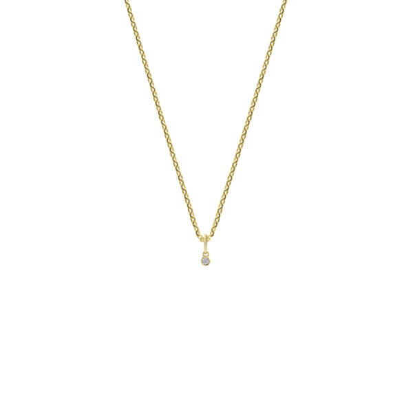 collier hanger rond zirkonia 1,0 mm 41 + 4 cm 14K geel