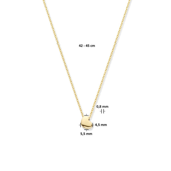 collier hart 42 - 45 cm 14K geel - Afbeelding 4