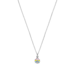 collier lieveheersbeestje zirkonia 36 + 4 cm zilver gerhodineerd