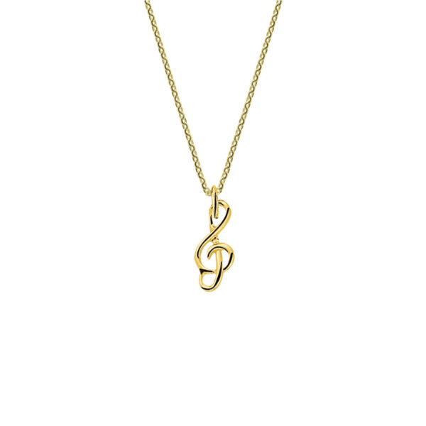 collier muzieksleutel 1,0 mm 41 + 4 cm 14K geel