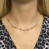 collier paperclip platte buis 3,8 mm 41 + 4 cm zilver gerhodineerd - Afbeelding 2
