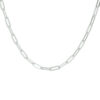 collier paperclip platte buis 3,8 mm 41 + 4 cm zilver gerhodineerd