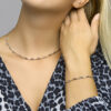 collier paperclip platte buis 3,8 mm 41 + 4 cm zilver gerhodineerd - Afbeelding 3