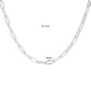 collier paperclip platte buis 3,8 mm 41 + 4 cm zilver gerhodineerd - Afbeelding 4