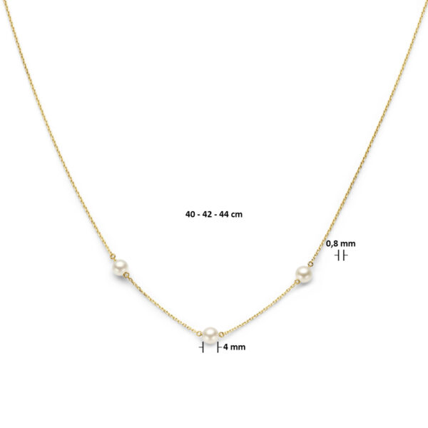 collier parel 40 – 42 – 44 cm 14K geel - Afbeelding 4