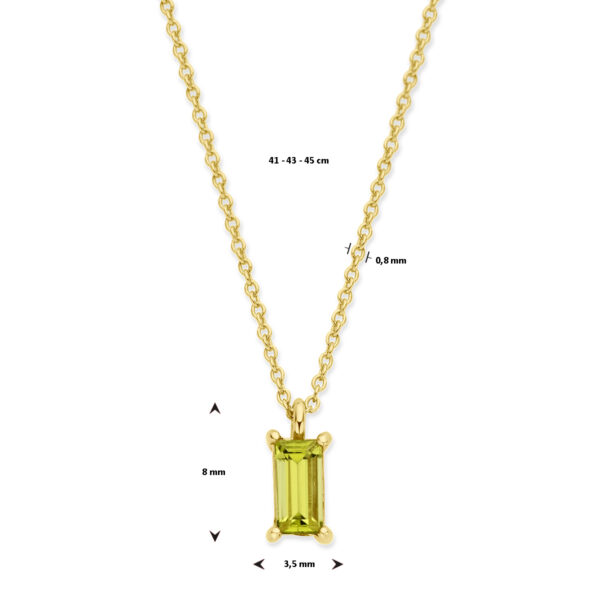 collier peridot 41 - 43 - 45 cm 14K geel - Afbeelding 4