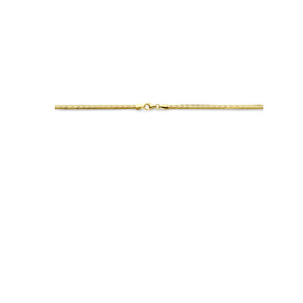 collier plat slang 3,0 mm 45 cm 14K geel - Afbeelding 3