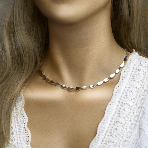 collier poli/mat 5,6 mm 45 cm zilver gerhodineerd - Afbeelding 2