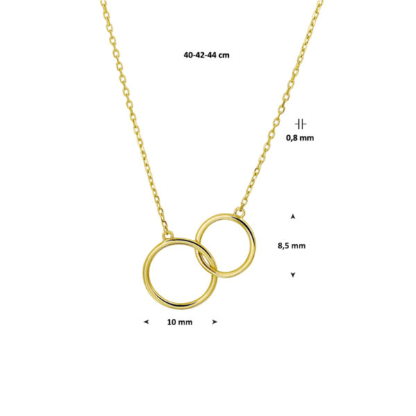 collier rondjes 0,8 mm 40 + 4 cm 14K geel - Afbeelding 4