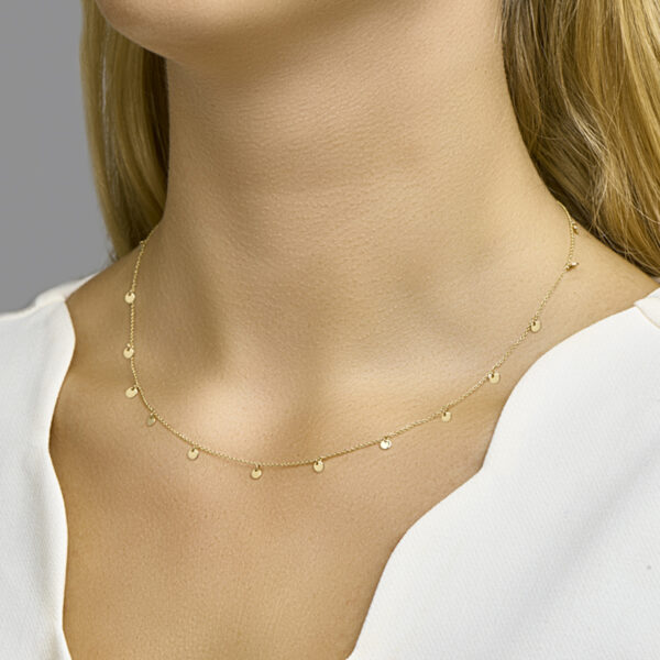 collier rondjes 41 - 43 - 45 cm 14K geel - Afbeelding 2