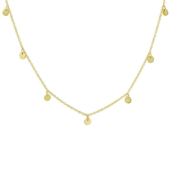 collier rondjes 41 - 43 - 45 cm 14K geel