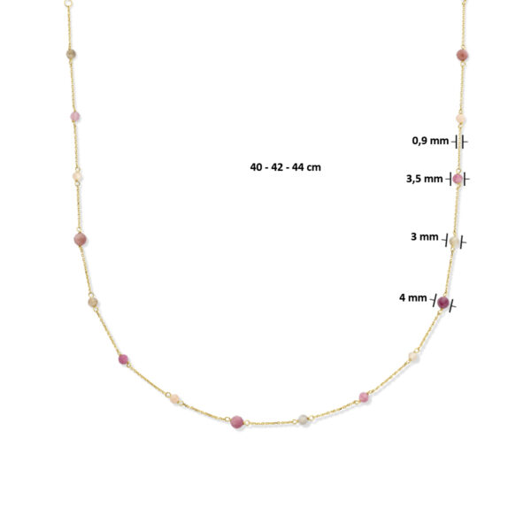 collier toermalijn 40 - 42 - 44 cm 14K geel - Afbeelding 4