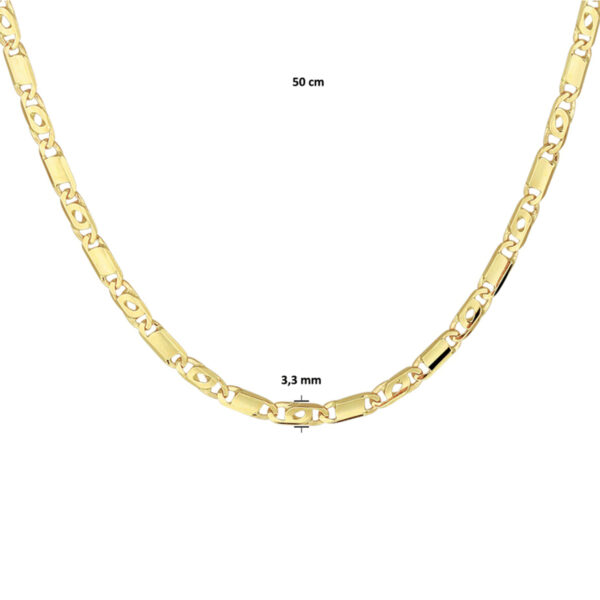 collier valkenoog met tussenstuk 3,3 mm 50 cm 14K geel - Afbeelding 2