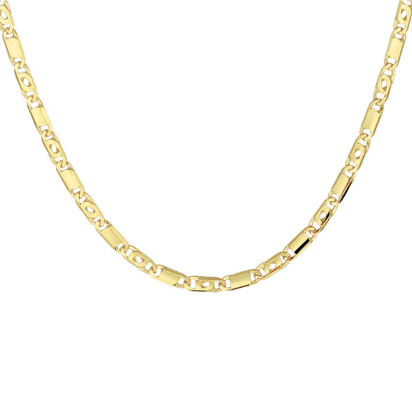 collier valkenoog met tussenstuk 3,3 mm 50 cm 14K geel